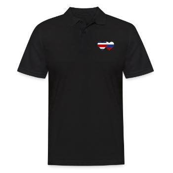 Costa Rica Russie drapeau coeur - Polo Homme - noir - Devant - Kai (181cm)