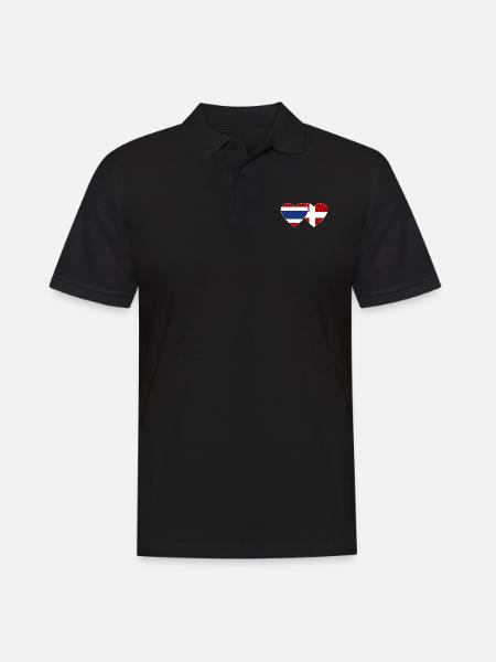 Thailand Danmark flag hjerte - Herre poloshirt - sort