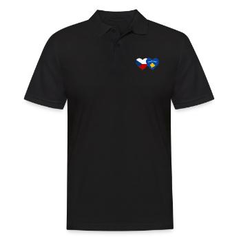 République tchèque Kosovo Drapeau Coeur - Polo Homme - noir - Devant - Kai (181cm)