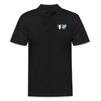 Italien Bayern Flagge Herz - Männer Poloshirt - Schwarz - Vorne - Kai (181cm)