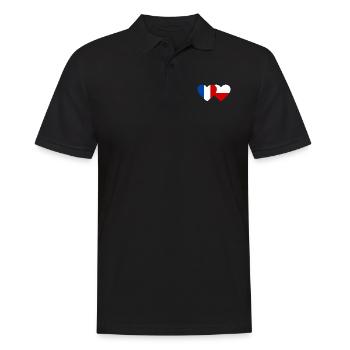 Frankreich Polen Flagge Herz - Männer Poloshirt - Schwarz - Vorne - Kai (181cm)