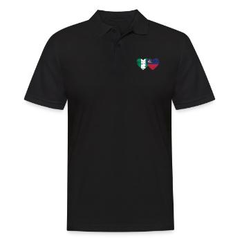 Nigeria Liechtenstein Flagge Herz used - Männer Poloshirt - Schwarz - Vorne - Kai (181cm)