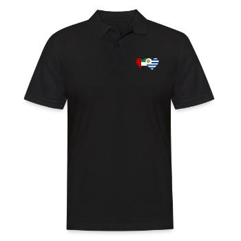 Vereinigte Arabische Emirate Uruguay Flagge Herz - Männer Poloshirt - Schwarz - Vorne - Kai (181cm)