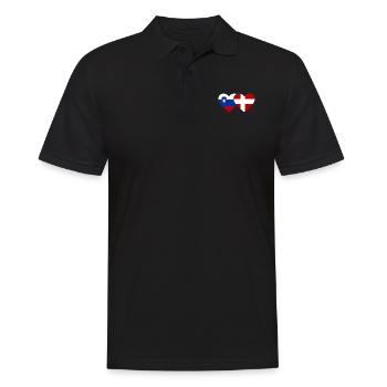 Slovénie Danemark Drapeau Coeur - Polo Homme - noir - Devant - Kai (181cm)