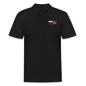 Slovénie Afrique du Sud Drapeau Coeur - Polo Homme - noir - Devant - Kai (181cm)