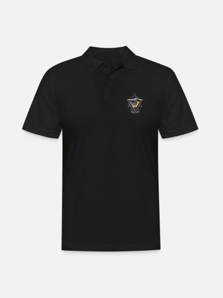 Parrot - sacred geometry - Men's Polo Shirt - black