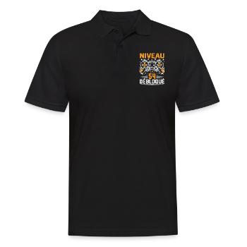 Niveau 54 débloqué / Anniversaire 54 ans gamer - Polo Homme - noir - Devant - Kai (181cm)