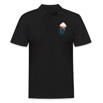 Jellyfish - Underwater with sunset - Men's Polo Shirt - black - Front - Kai (181cm)