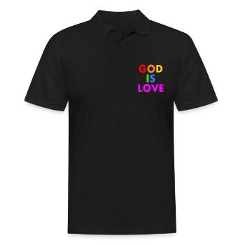 God is love - Männer Poloshirt - Schwarz - Vorne - Kai (181cm)