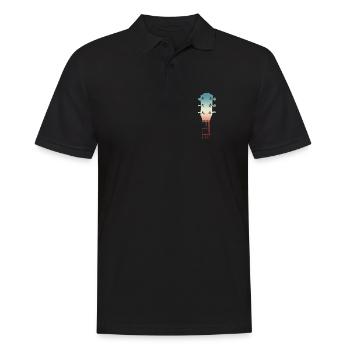 Croquis d’une tête de guitare - Polo Homme - noir - Devant - Kai (181cm)