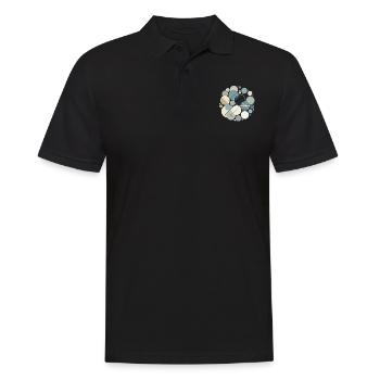Design "Serene Shapes" - Männer Poloshirt - Schwarz - Vorne - Kai (181cm)