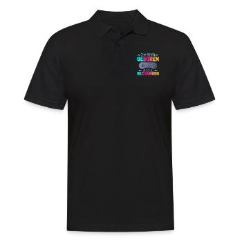 Zum Zocken Geboren Zur Schule Gezwungen - Männer Poloshirt - Schwarz - Vorne - Kai (181cm)