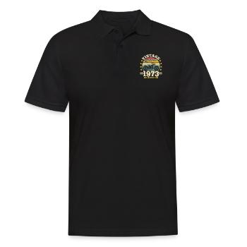 Geschenk Geburtstag September 1973 50 Jahre - Männer Poloshirt - Schwarz - Vorne - Kai (181cm)