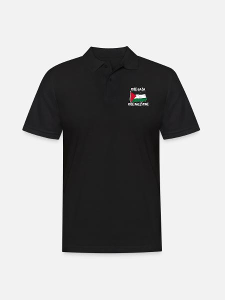 Liberté pour Gaza et la Palestine - Polo Homme - noir