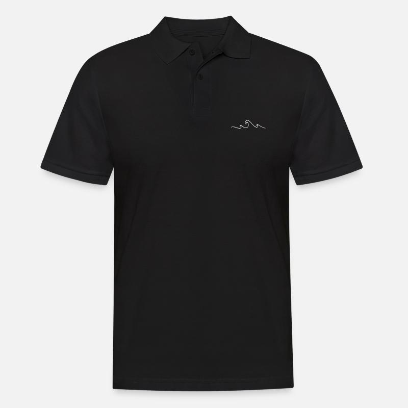 Wellen - Männer Poloshirt - Schwarz