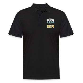 Dieser Geniale Papa Gehört Zu Ben - Männer Poloshirt - Schwarz - Vorne - Kai (181cm)