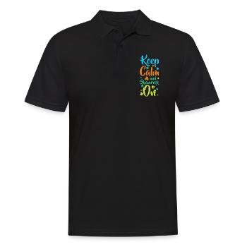Cloverleaf Motivation Money Joie de vivre - Men's Polo Shirt - black - Front - Kai (181cm)