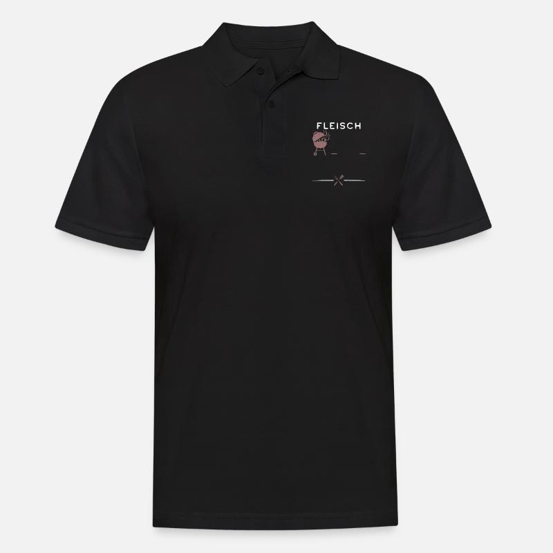 Fleisch - BBQ - Männer Poloshirt - Schwarz