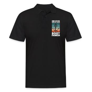 Boot Segeln Segelboot Geschenk - Männer Poloshirt - Schwarz - Vorne - Kai (181cm)