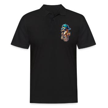 Seepferd Seepferdchen - Männer Poloshirt - Schwarz - Vorne - Kai (181cm)