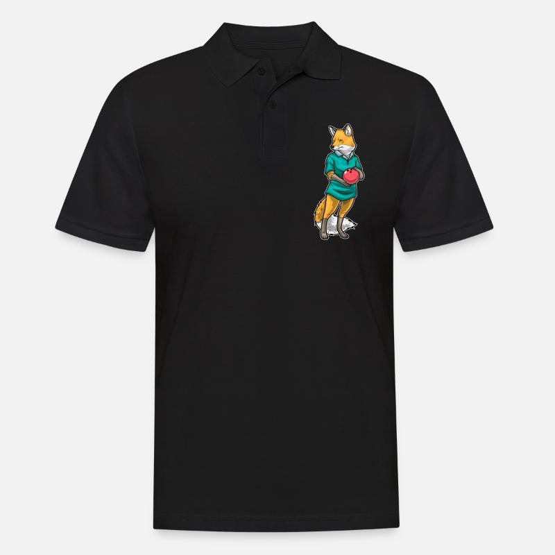 Fuchs Bowling Bowlingkugel - Männer Poloshirt - Schwarz