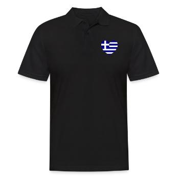 Greece Flag Heart of Hellas - Men's Polo Shirt - black - Front - Kai (181cm)
