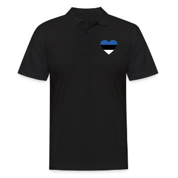 Estland Flagge Herz - Männer Poloshirt - Schwarz - Vorne - Kai (181cm)