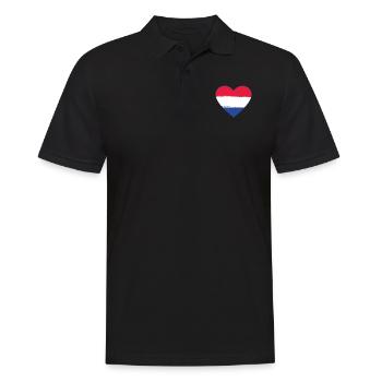 Holland Flag Heart utilisé - Polo Homme - noir - Devant - Kai (181cm)