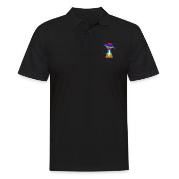 Saturn - Männer Poloshirt - Schwarz - Vorne - Kai (181cm)