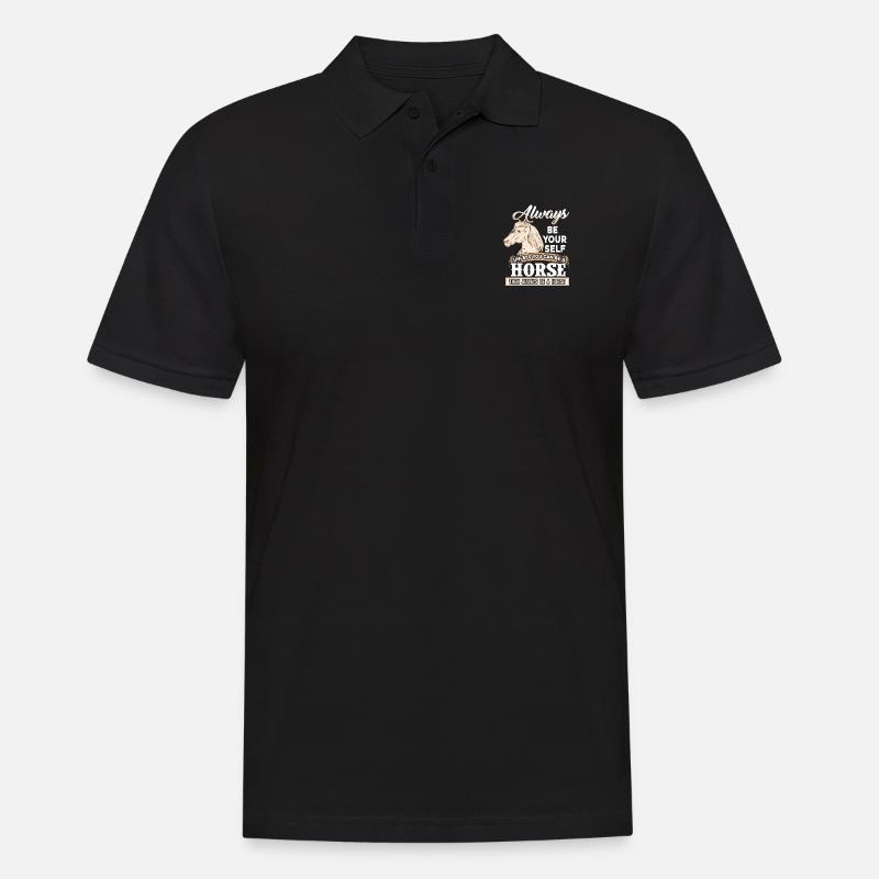 Pferd - Männer Poloshirt - Schwarz