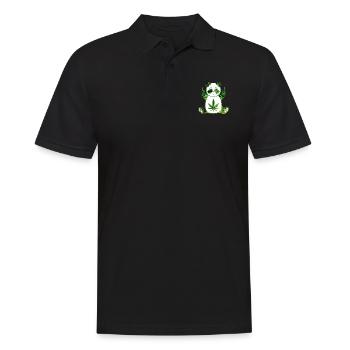 Panda stoned Weed - Männer Poloshirt - Schwarz - Vorne - Kai (181cm)