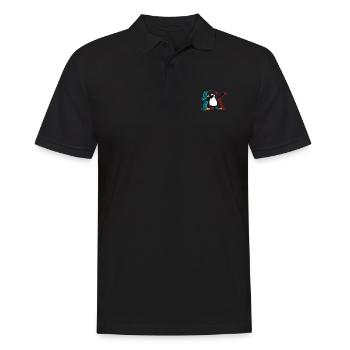 Dabbing penguin gift - Men's Polo Shirt - black - Front - Kai (181cm)
