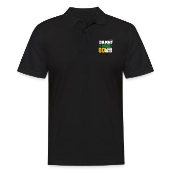 80e anniversaire 80 ans drôle cadeau rengaine - Polo Homme - noir - Devant - Kai (181cm)