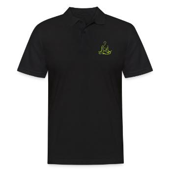 Meditation Yoga Innere Ruhe Buddha Namaste Askese - Männer Poloshirt - Schwarz - Vorne - Kai (181cm)