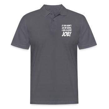 If you didn't see my work, i did a good job! - Men's Polo Shirt - charcoal grey - Front - Nico (186cm)