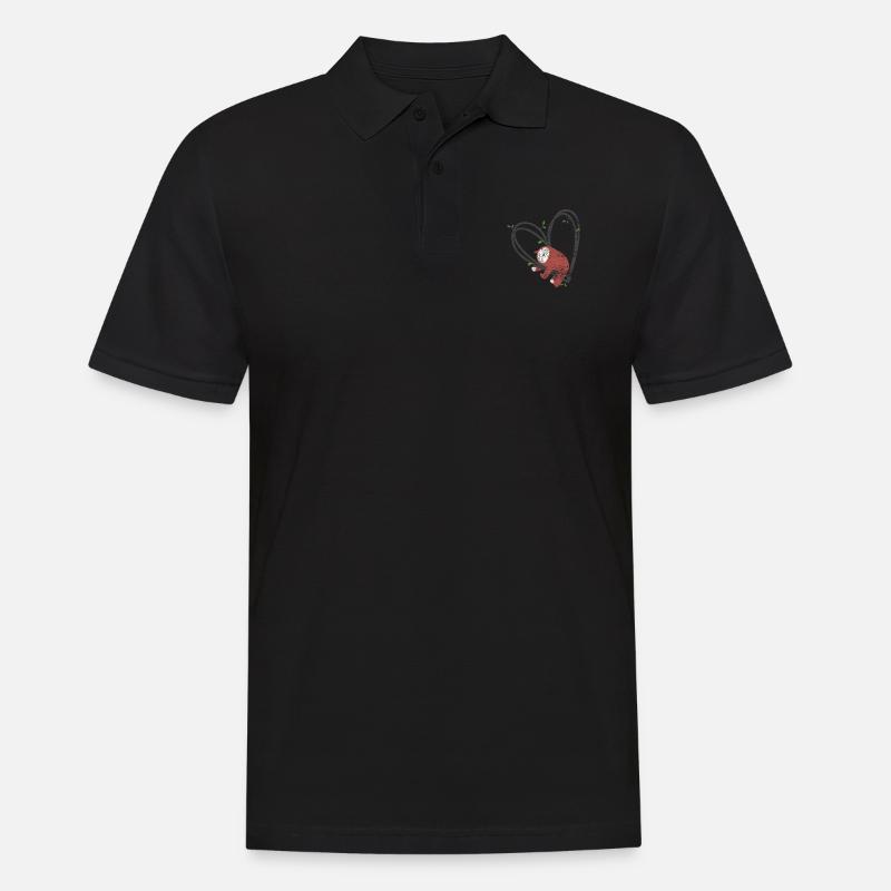 Faultier Liebe - Männer Poloshirt - Schwarz