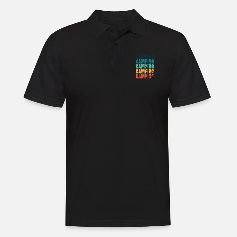 CAMPING Camping Camping Camping - Männer Poloshirt - Schwarz