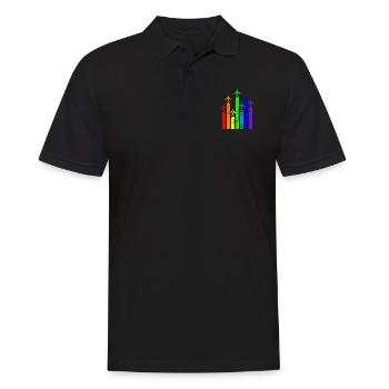 Pilot Flieger Flugzeug - Männer Poloshirt - Schwarz - Vorne - Kai (181cm)