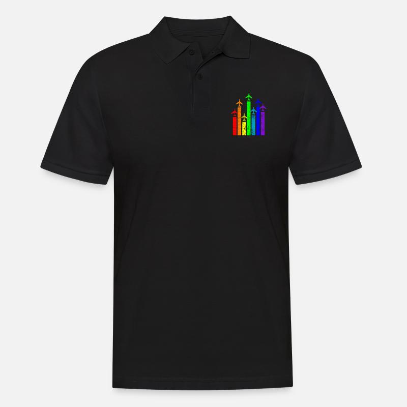Pilot Flieger Flugzeug - Männer Poloshirt - Schwarz