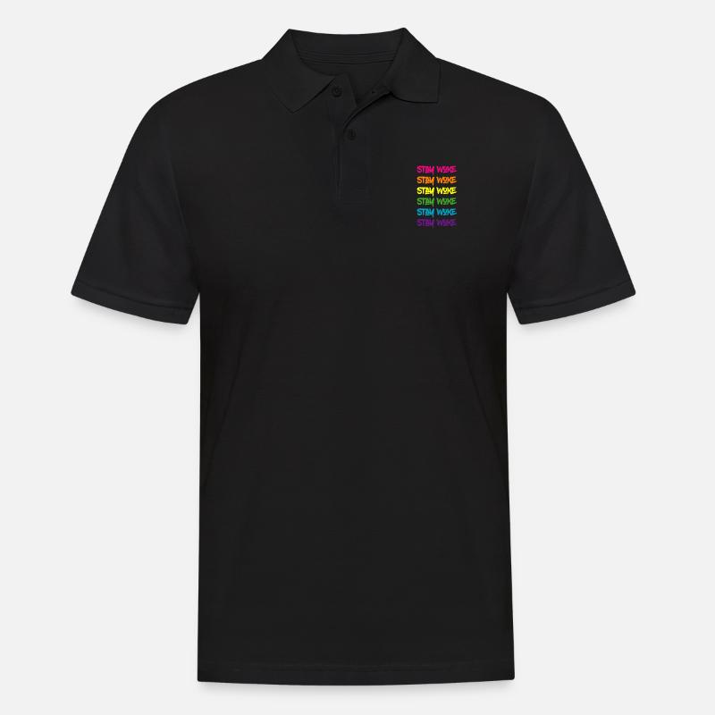 Bleib Woke Pride Rainbow - Männer Poloshirt - Schwarz