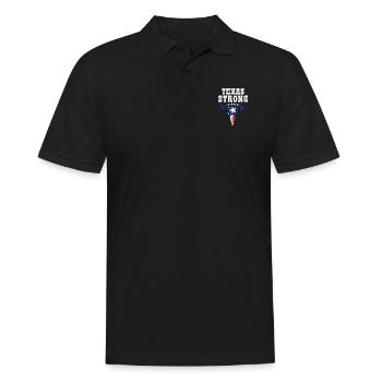 Longhorn Texas Flag - Men's Polo Shirt - black - Front - Kai (181cm)