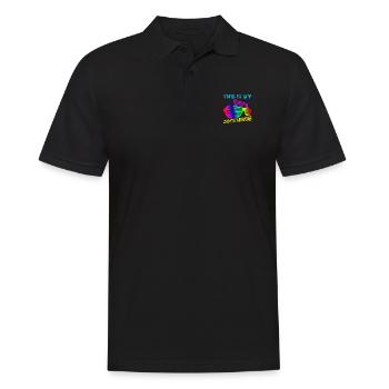Devise des années 90 - Polo Homme - noir - Devant - Kai (181cm)