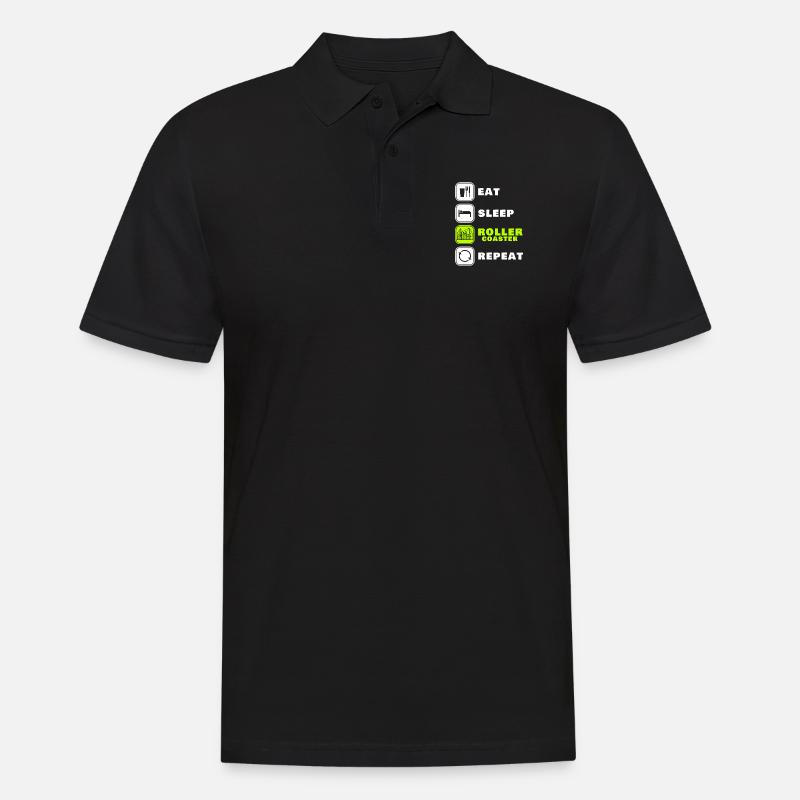 Achterbahn - Männer Poloshirt - Schwarz