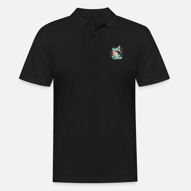 surf vibes - Männer Poloshirt - Schwarz