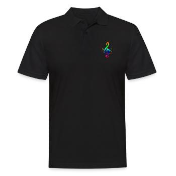 Notenschlüssel Musiker - Männer Poloshirt - Schwarz - Vorne - Kai (181cm)
