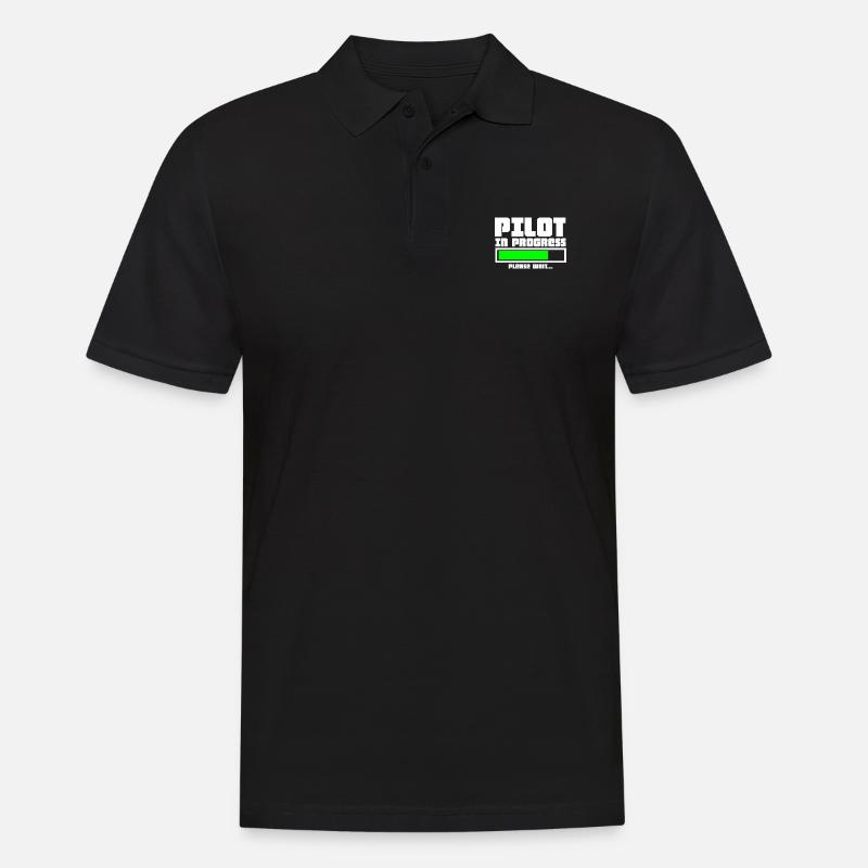 Pilot Flieger - Männer Poloshirt - Schwarz