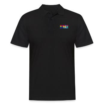 LGBT Regenbogen Gay Pride Homo Lesbisch Schwul - Männer Poloshirt - Schwarz - Vorne - Kai (181cm)