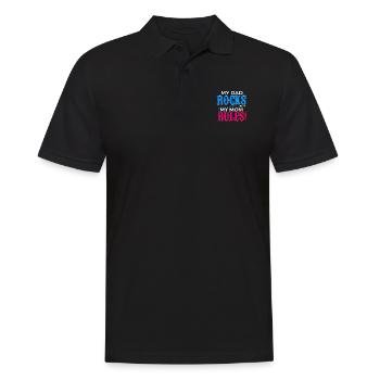 Rock Papa Rock und Roll Vatertag Geschenk Gitarren - Männer Poloshirt - Schwarz - Vorne - Kai (181cm)