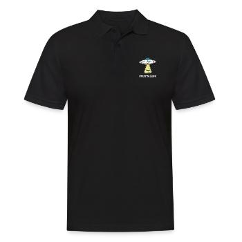 JE VEUX QUITTER OVNI avec une baleine disant idée cadeau - Polo Homme - noir - Devant - Kai (181cm)