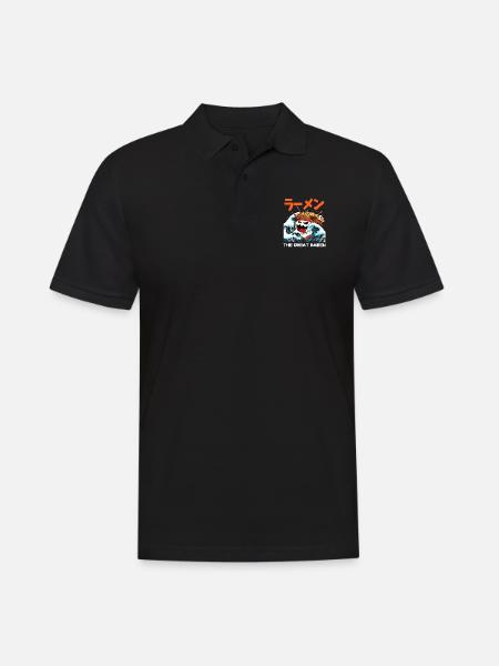 The Great Wave Moster Ramen Japanisch Nudeln Japan - Männer Poloshirt - Schwarz